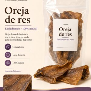 Presentación de oreja de res por pieza Puro Hocico