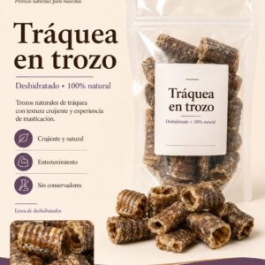 Presentación de tráquea de res en trozo por pieza Puro Hocico